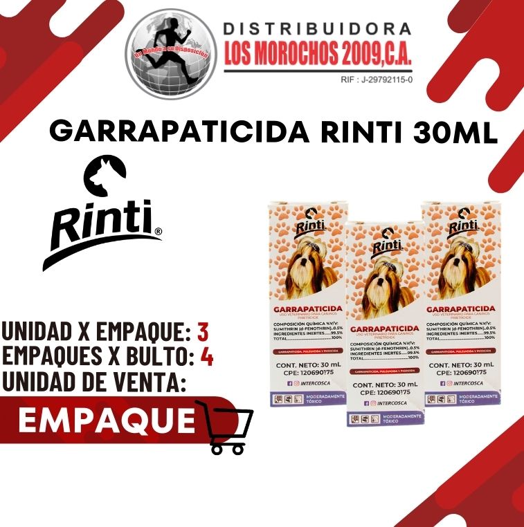 GARRAPATICIDA RINTI 30ML 3X1