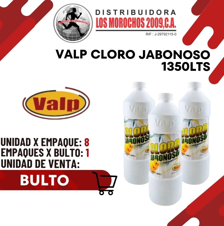 VALP CLORO JABONOSO 1350 LTS 8X1
