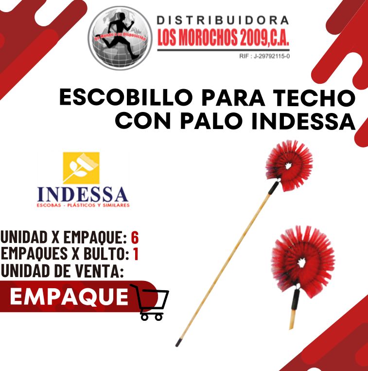 ESCOBILLON P/TECHO C/PALO INDESSA 6X1