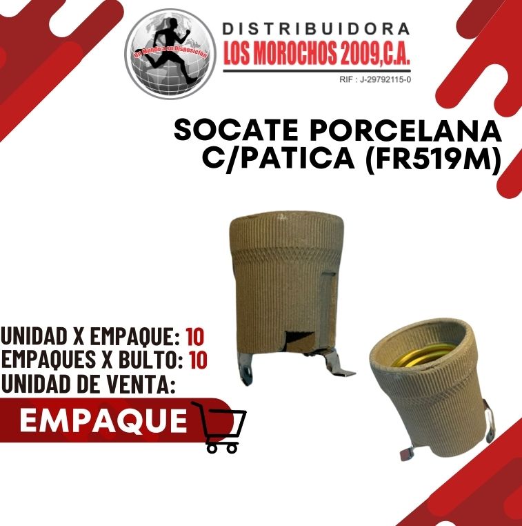 SOCATE PORCELANA C/PATICA 10X1 (FR519M)