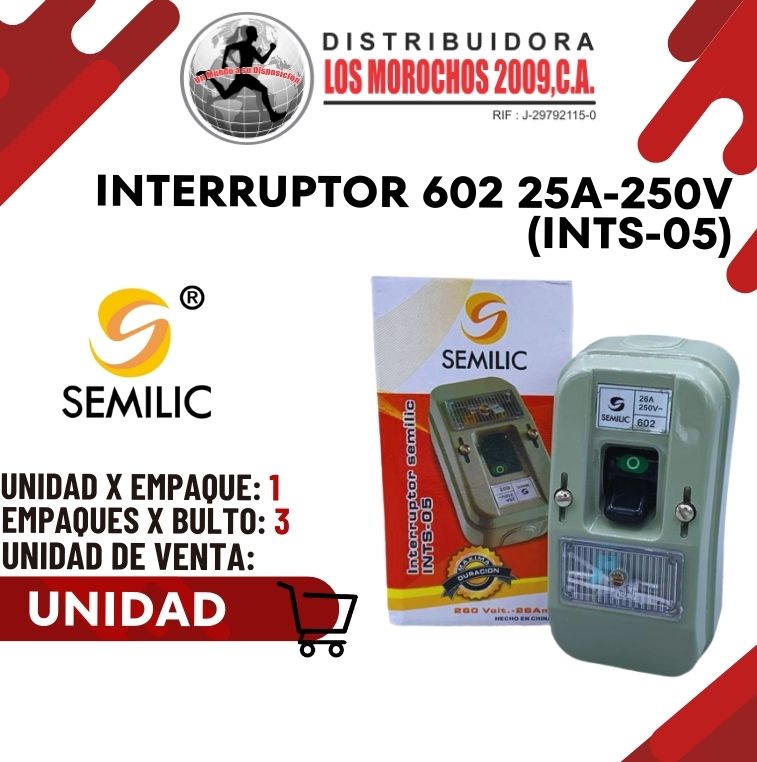 INTERRUPTOR 602 25A- 250V 1X1 (INTS-05)