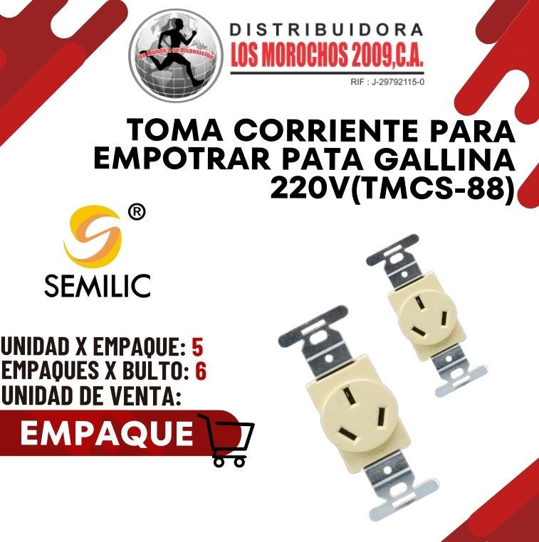 TOMA CTE.P/EMPOTRAR PATA GALLINA 220V(TMCS-88) 5X1