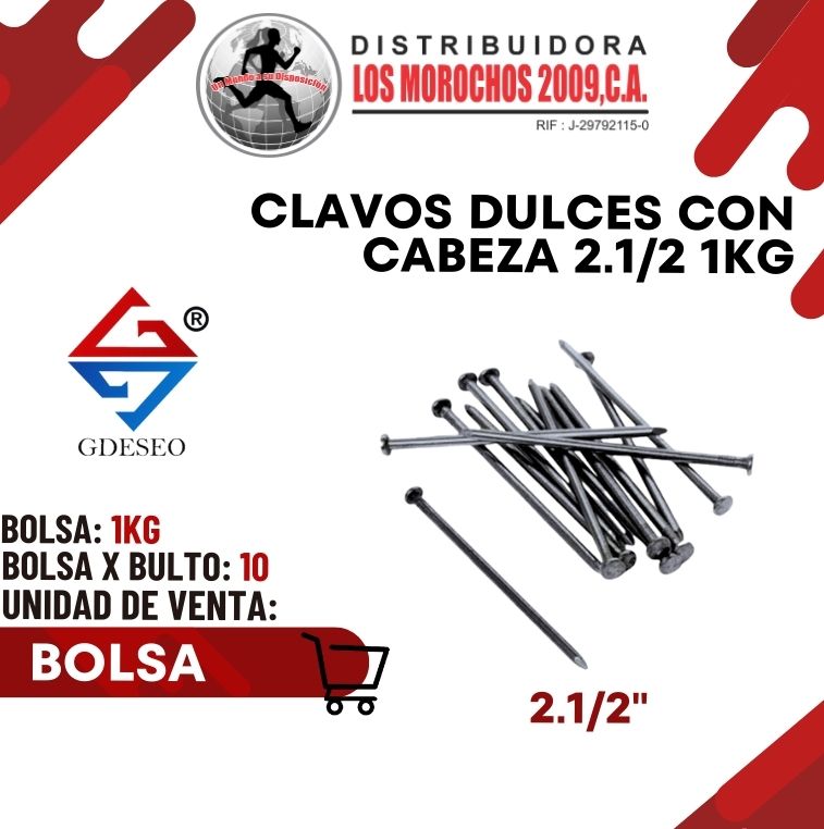 CLAVOS DULCE C/CABEZA 2.1/2