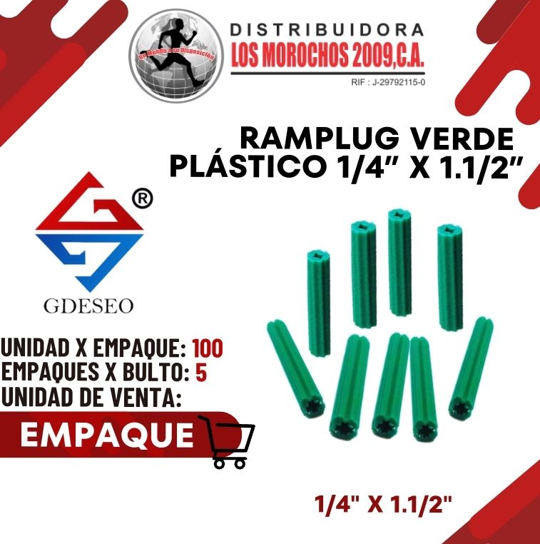 RAMPLUG PLAST. 100 PCS 1/4