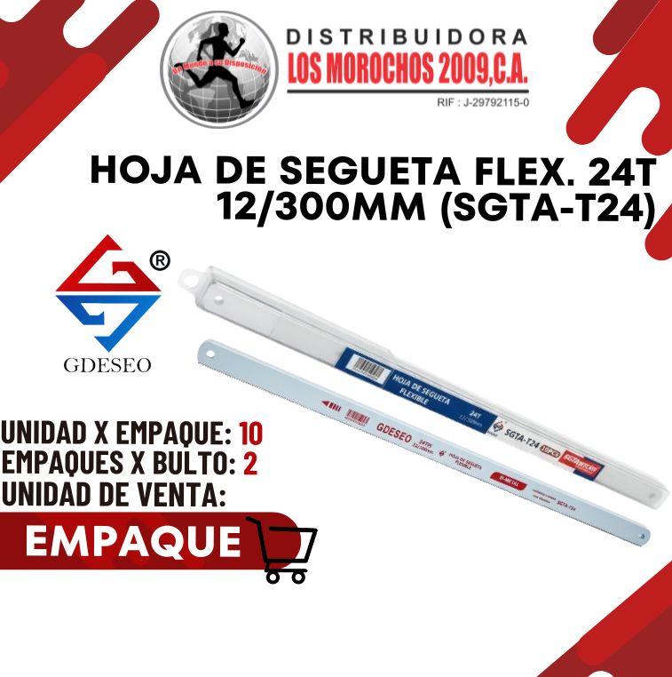 HOJA DE SEGUETA FLEX. 24T 12/300mm 10X1 (SGTA-T24)