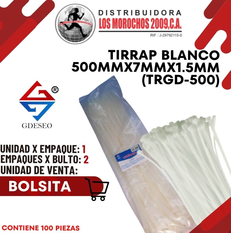 TIRRAP B.500mmX7mmX1.5mm 100P 1X1 (TRGD-500)