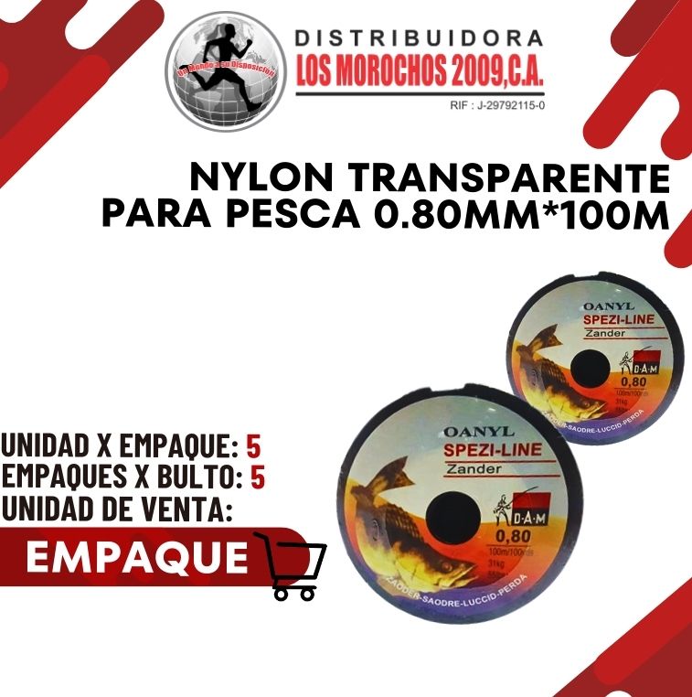 NYLON TRANSP. 0.80mm*100m 5X1 (NYL-T08)